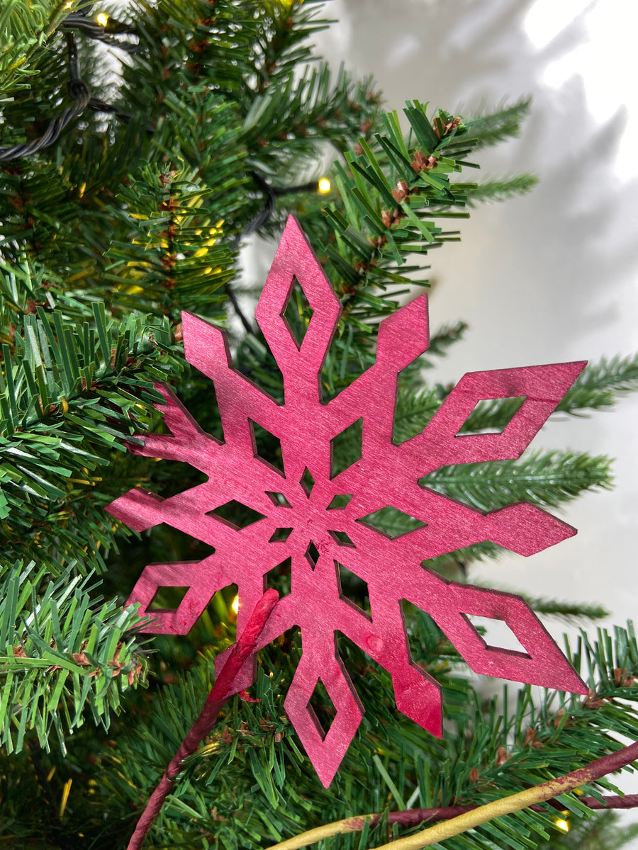 Wooden Snowflake Pick