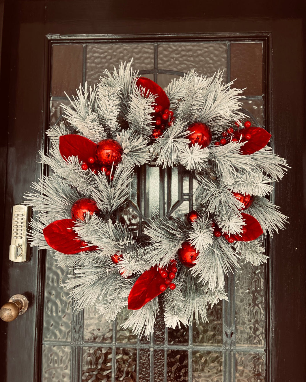 Flocked Red Velvet Wreath