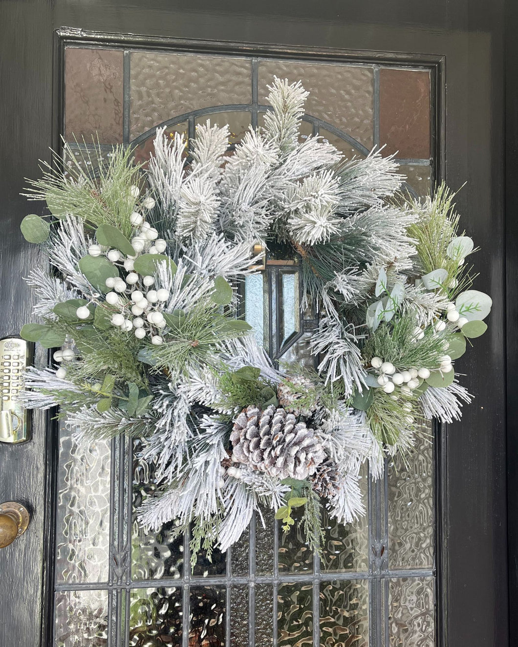 White Berry Flocked Wreath