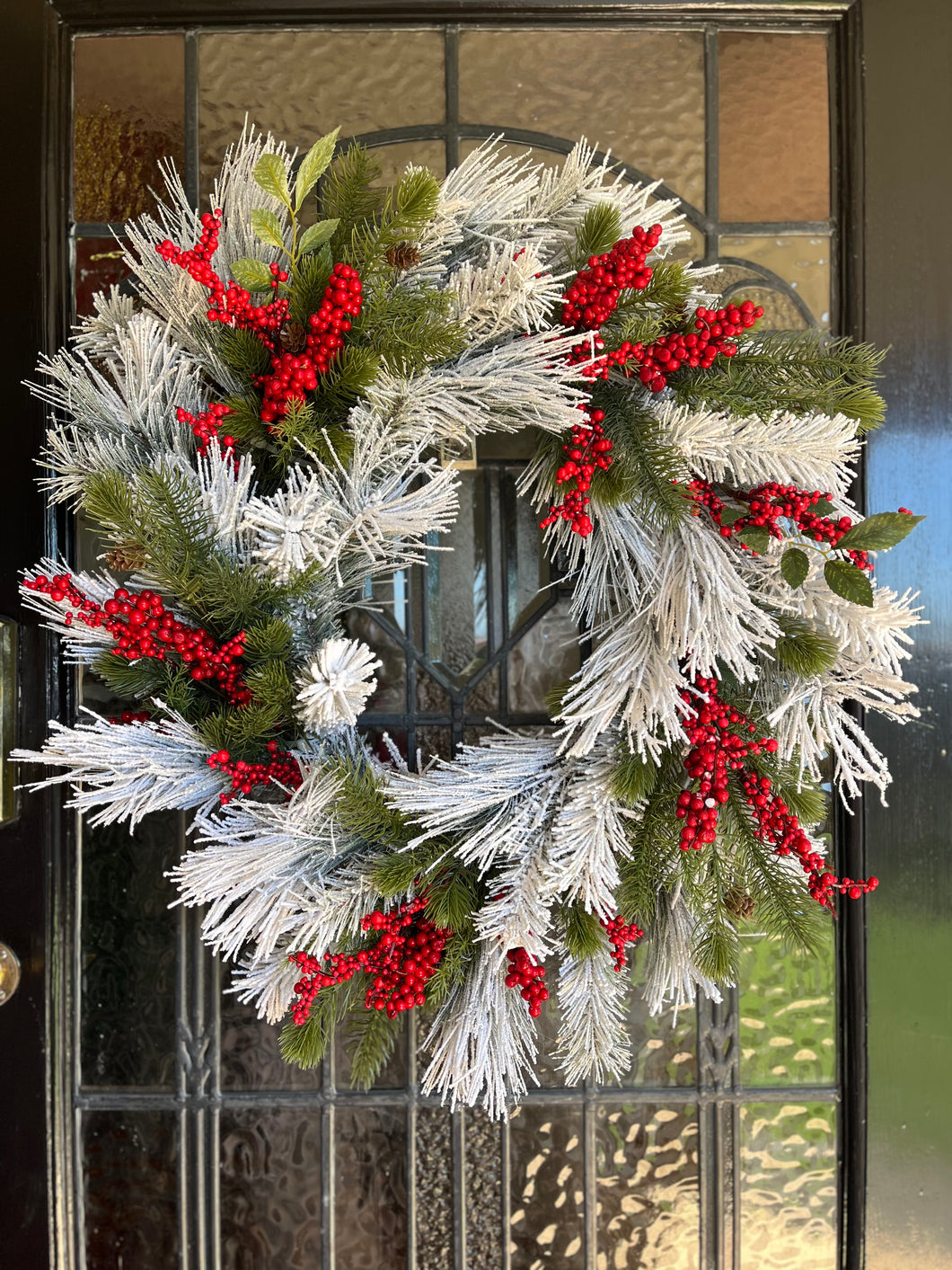 Flocked Red Berry Wreath