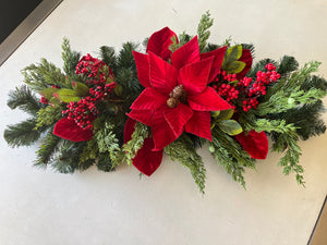 Red Velvet and Real touch Cedar Centre Piece (Customer made)