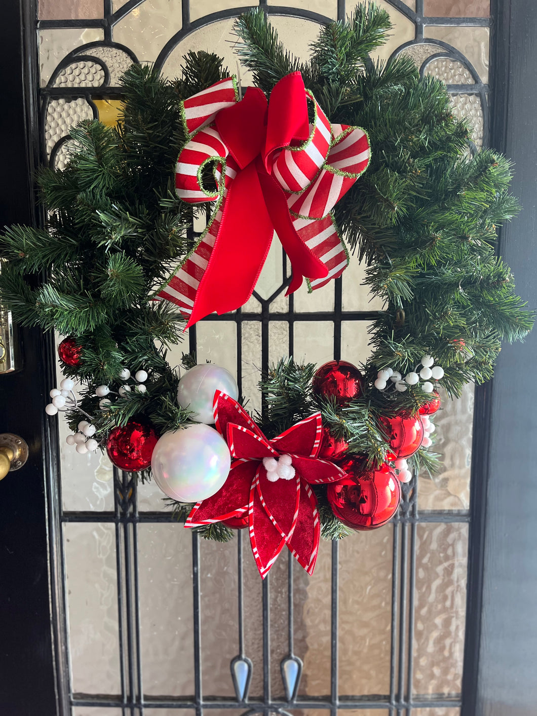 Red & White Whimsical Wreath