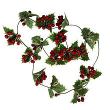 Load image into Gallery viewer, 6ft Variegated Holly Garland w/ Berries